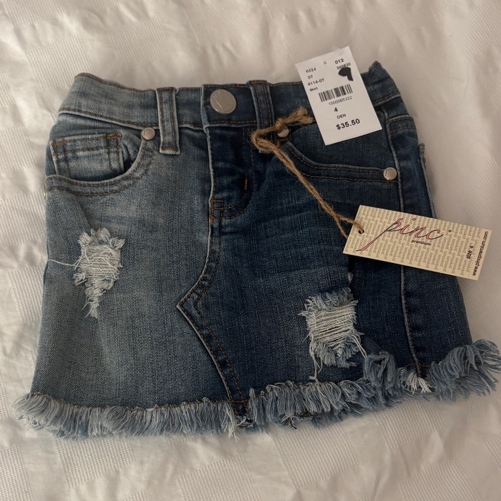 BNWT Pinc Blue Denim Kids Skirt SIZE 4